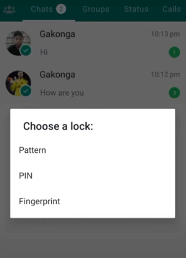 chat lock configuration process